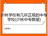 少林学校有几所正规的中专学校(少林中专数量)