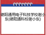 德阳通用电子科技学校谢小东(德阳通科校谢小东)