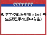 叛逆学校能强制抓人吗中专生(叛逆学校抓中专生)