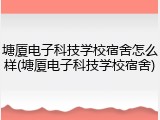 塘厦电子科技学校宿舍怎么样(塘厦电子科技学校宿舍)