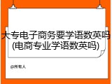 大专电子商务要学语数英吗(电商专业学语数英吗)
