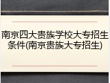 南京四大贵族学校大专招生条件(南京贵族大专招生)
