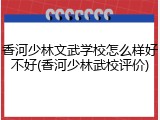 香河少林文武学校怎么样好不好(香河少林武校评价)