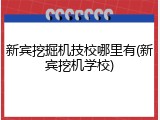 新宾挖掘机技校哪里有(新宾挖机学校)