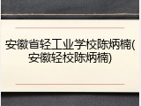 安徽省轻工业学校陈炳楠(安徽轻校陈炳楠)