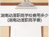 湖南动漫职高学校费用多少(湖南动漫职高学费)