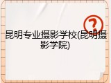 昆明专业摄影学校(昆明摄影学院)