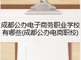 成都公办电子商务职业学校有哪些(成都公办电商职校)