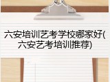 六安培训艺考学校哪家好(六安艺考培训推荐)