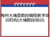 梅州大埔县数控编程教学培训机构(大埔数控培训)