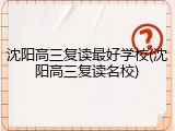 沈阳高三复读最好学校(沈阳高三复读名校)