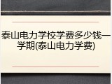 泰山电力学校学费多少钱一学期(泰山电力学费)