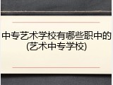 中专艺术学校有哪些职中的(艺术中专学校)