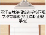 丽江古城单招培训学校正规学校有那些(丽江单招正规学校)