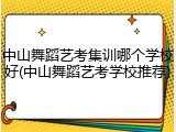 中山舞蹈艺考集训哪个学校好(中山舞蹈艺考学校推荐)