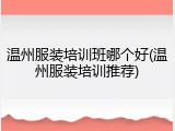温州服装培训班哪个好(温州服装培训推荐)