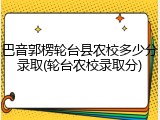 巴音郭楞轮台县农校多少分录取(轮台农校录取分)