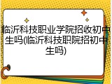 临沂科技职业学院招收初中生吗(临沂科技职院招初中生吗)