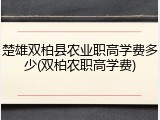 楚雄双柏县农业职高学费多少(双柏农职高学费)