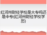 红河州财经学校是大专吗还是中专(红河州财经学校学历)