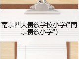 南京四大贵族学校小学("南京贵族小学")
