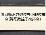 漯河舞阳县数控专业职校排名(舞阳数控职校排名)