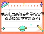 重庆电力高等专科学校官网查成绩(重电官网查分)