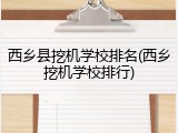 西乡县挖机学校排名(西乡挖机学校排行)