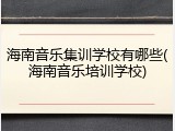 海南音乐集训学校有哪些(海南音乐培训学校)