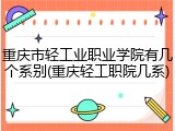 重庆市轻工业职业学院有几个系别(重庆轻工职院几系)
