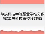 肇庆科技中等职业学校分数线(肇庆科技职校分数线)