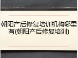 朝阳产后修复培训机构哪里有(朝阳产后修复培训)