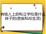 有钱人上的私立学校是什么样子的(贵族私校生活)