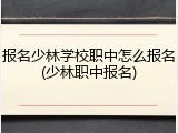 报名少林学校职中怎么报名(少林职中报名)