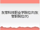 东营科技职业学院位次(东营职院位次)