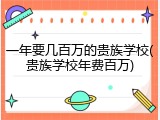 一年要几百万的贵族学校(贵族学校年费百万)