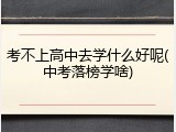 考不上高中去学什么好呢(中考落榜学啥)