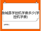 故城县学挖机学费多少(学挖机学费)
