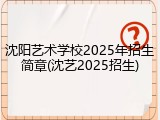 沈阳艺术学校2025年招生简章(沈艺2025招生)