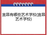 宜昌有哪些艺术学校(宜昌艺术学校)