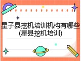 星子县挖机培训机构有哪些(星县挖机培训)