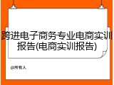 跨进电子商务专业电商实训报告(电商实训报告)