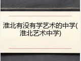 淮北有没有学艺术的中学(淮北艺术中学)