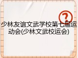 少林友谊文武学校第七届运动会(少林文武校运会)