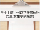 考不上高中可以学多媒体吗女生(女生学多媒体)