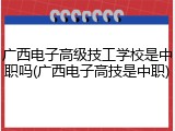 广西电子高级技工学校是中职吗(广西电子高技是中职)
