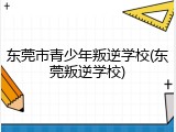 东莞市青少年叛逆学校(东莞叛逆学校)