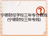 宁德财经学校三年专分数线(宁德财校三年专线)
