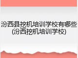 汾西县挖机培训学校有哪些(汾西挖机培训学校)