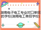 湖南电子电工专业对口单招的学校(湖南电工单招学校)